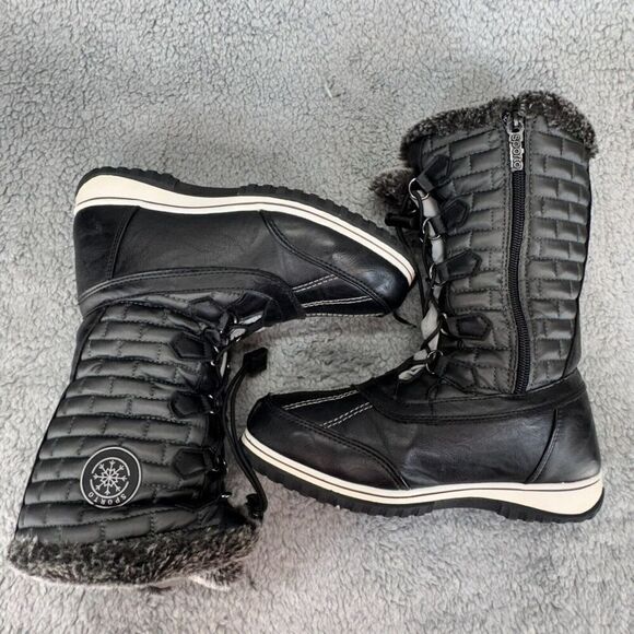 Sporto Liz Mid-Calf Black Winter Boots Women 6W Zippered Closure Tassel Faux Fur - Picture 4 of 11